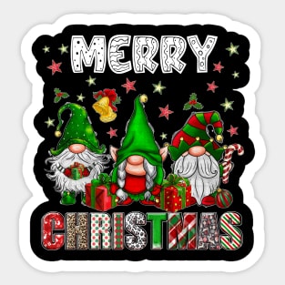 Merry Christmas Gnome Family Funny Xmas Tree Women Men Kids Sticker